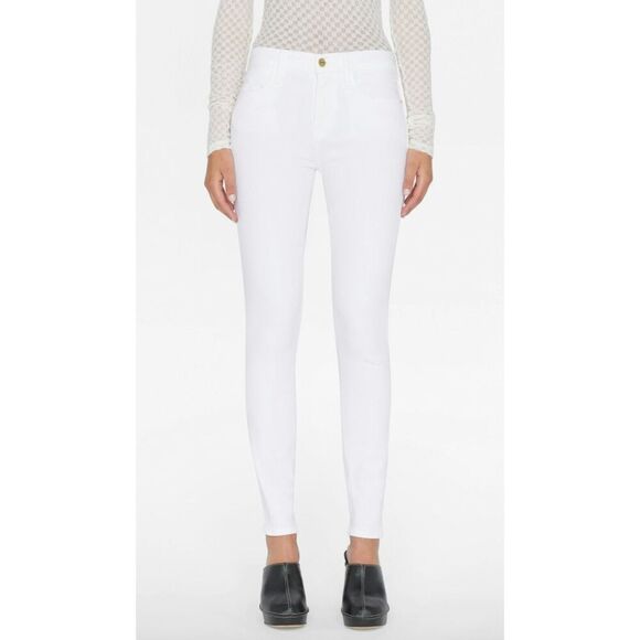 Frame Le High Skinny in Blanc Denim Size 25 - Picture 1 of 14